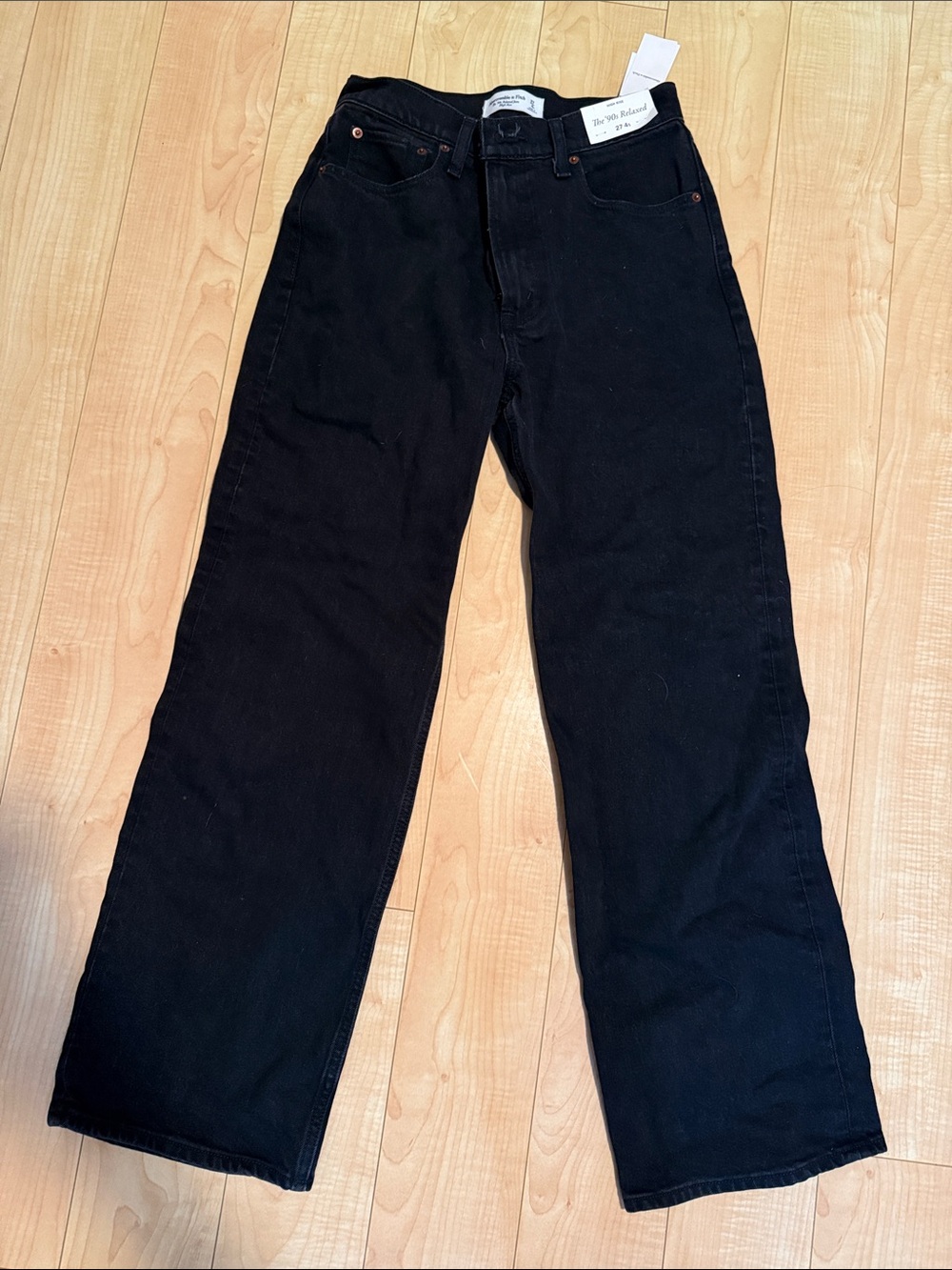 Abercrombie & Fitch High-Rise Relaxed Jeans - Black